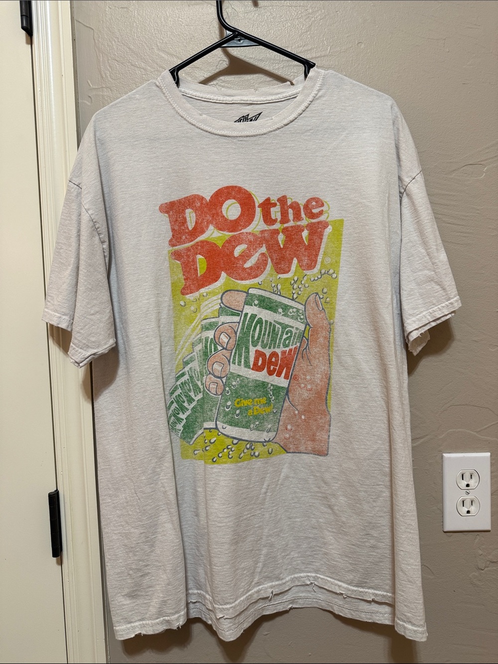 Buckle 'Do the Dew' Graphic Tee - White with Red & Green Print